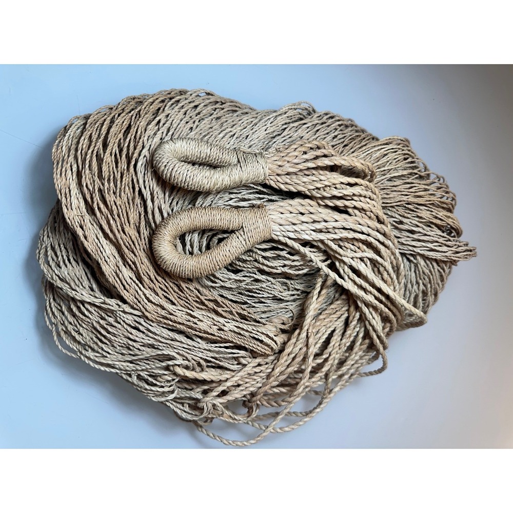 Vintage Hand Woven Sisal Rope Hammock Natural Fiber Mayan Boho Garden 10 ft - Picture 12 of 13